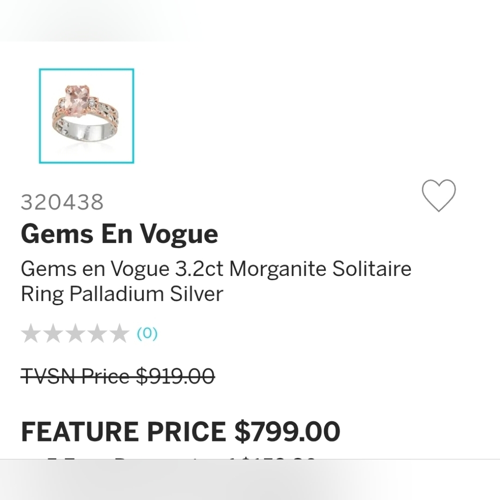 Natural Gems En Vogue Retired Morganite Palladium Rose Gold 925 Ring Sz 8! - Picture 17 of 17